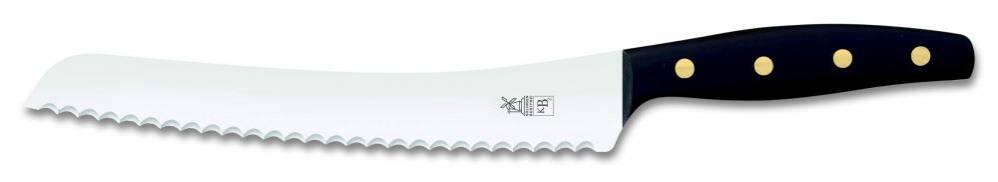 Windmühlenmesser BrotBeidhänder K B2 in POM-Kunststoff, schwarz mit Messingnieten