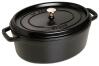 Staub Cocotte oval aus Gusseisen in schwarz