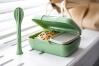 koziol Lunch Box Candy ready mit Besteck-Set in grün