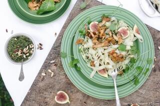 Dinkel-Tagliatelle mit Pfifferlingen