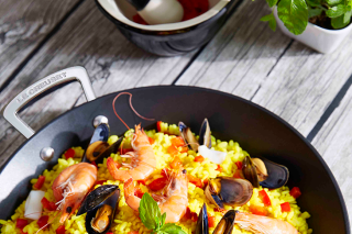 Paella mit Meeresfrüchten