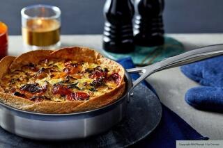 Cheddar-Tortilla-Tarte mit geröstetem Gemüse