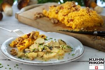 Herbst-Tomaten-­Polenta an Steinpilzragout