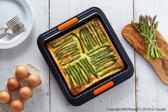 Tarte mit Spargel und geräuchertem Pancetta