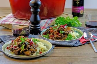 Kürbis-Lamm-Topf auf Couscous